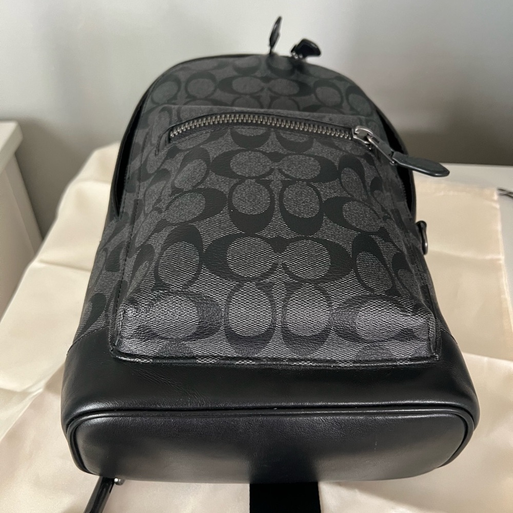 Coach Black and Gray Signature Backpack - Picture 6 of 9